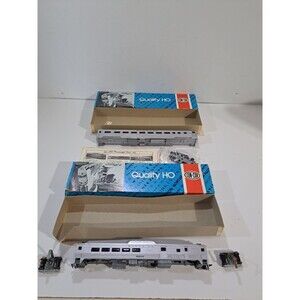 2 Con Cor HO Gauge Trains Model Railroad Santa Fe Passenger Car Kits w/Box (Read